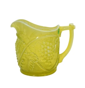 DECORATIVE VASELINE GLASS JUG