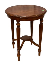 ANTIQUE ROUND FLUTED LEG SIDE TABLE