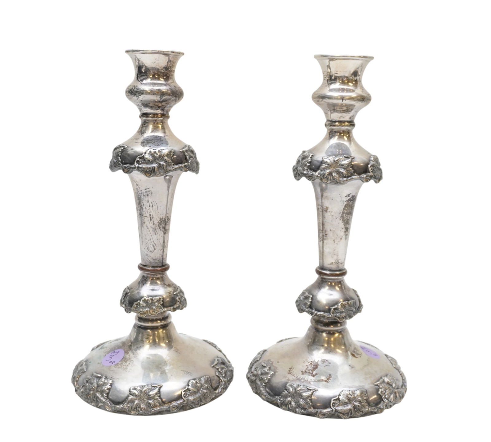ANTIQUE ORNATE ENGLISH SILVERPLATE CANDLESTICKS (1 of 4)