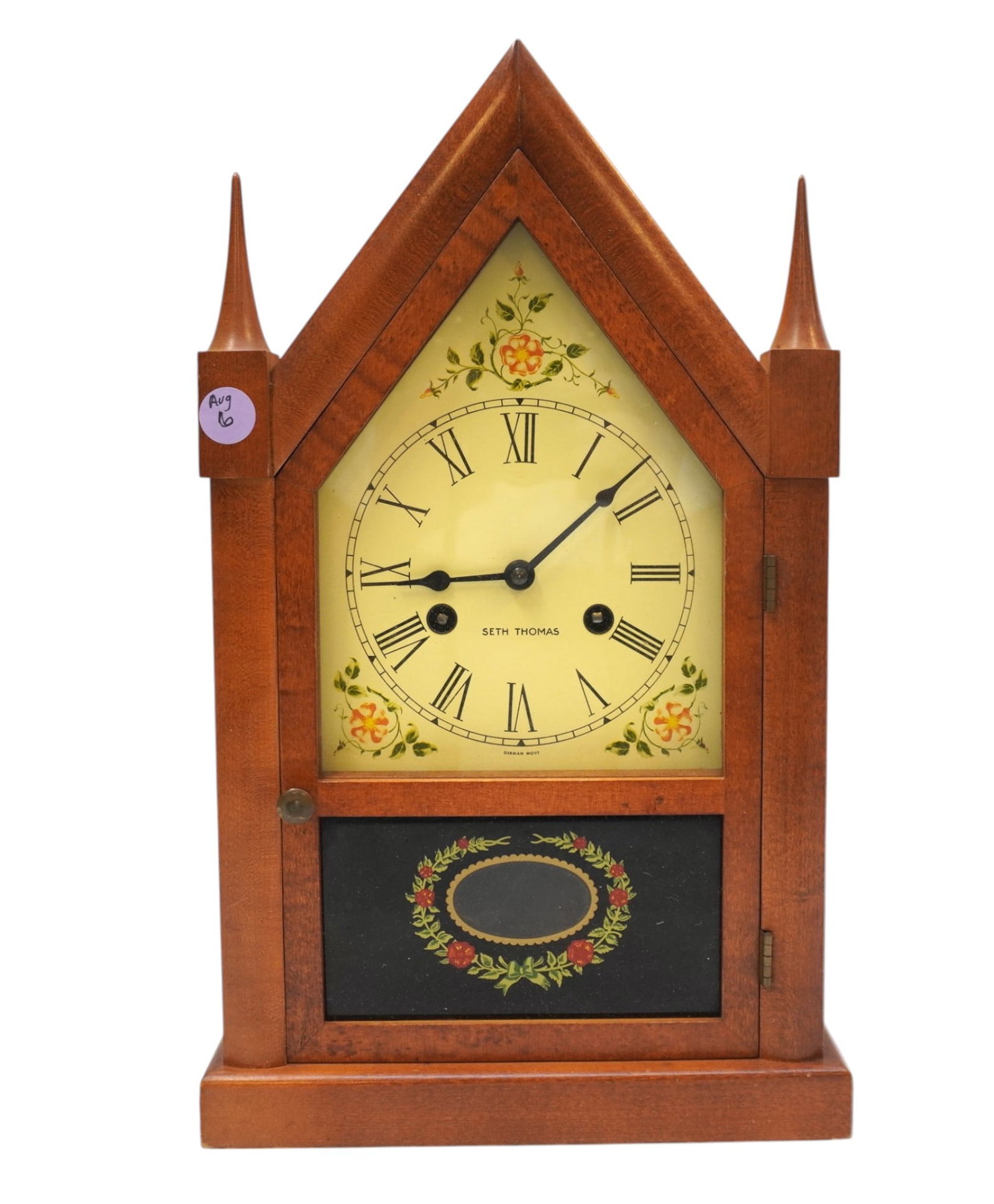 SETH THOMAS WOOD MANTLE CLOCK (1 of 7)