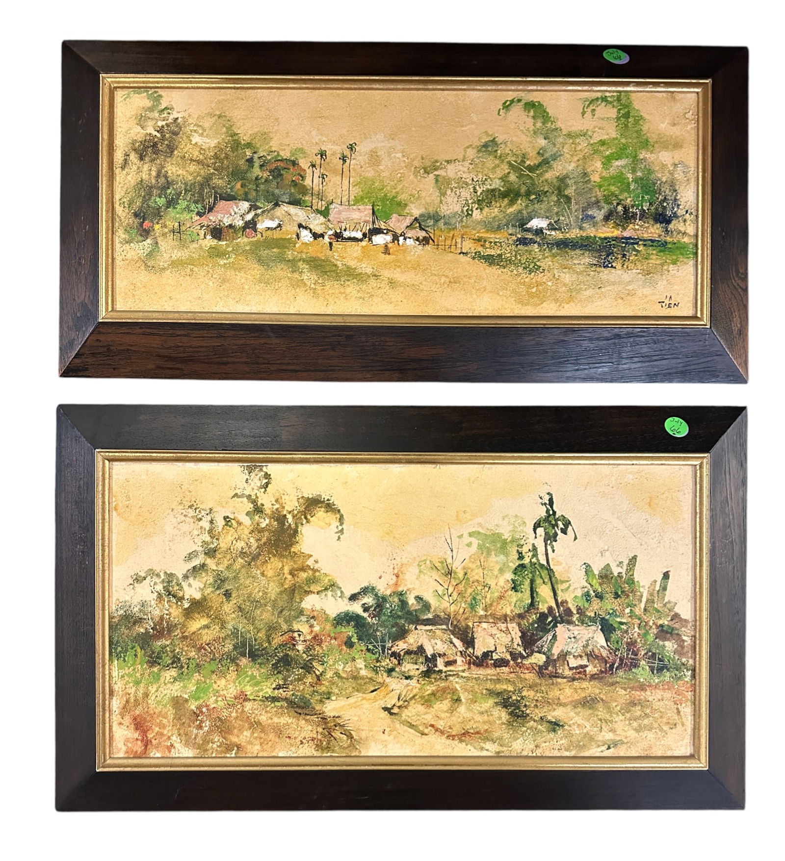 2 MCM ASIAN PAINTINGS SIGNED TIEN (1 of 3)