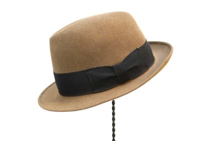 LOCK & CO HATTERS LONDON TAN FELT FEDORA HAT