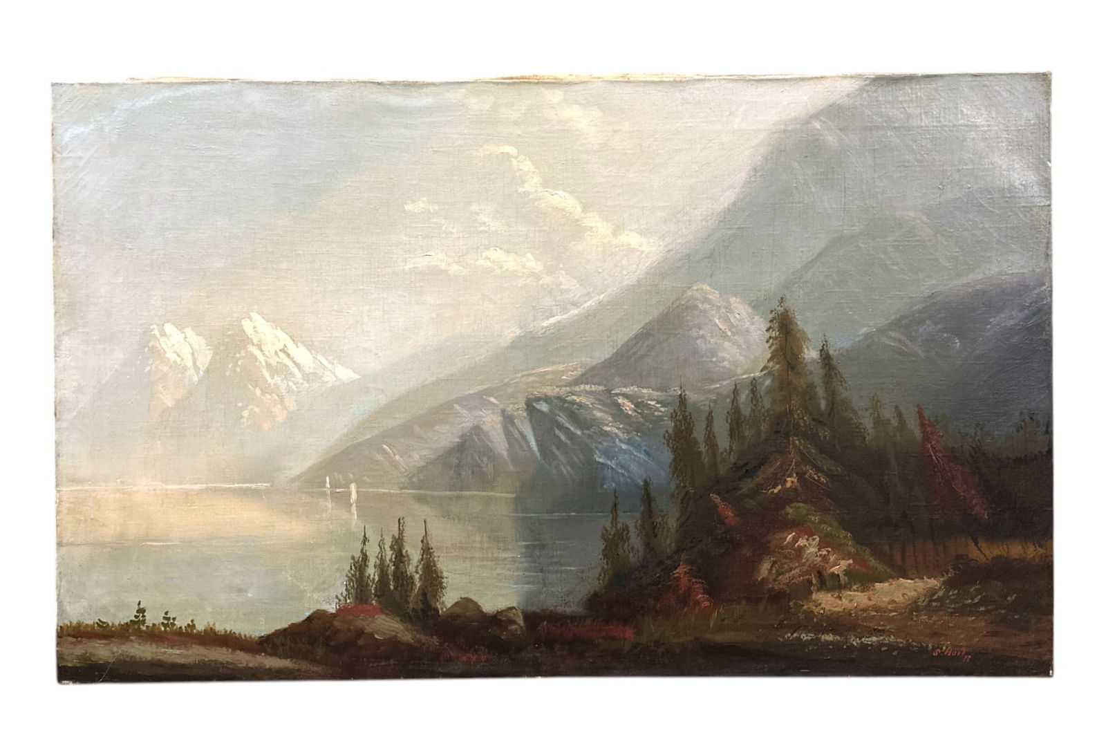 LARGE AMERICAN SCHOOL WESTERN LANDSCAPE (1 of 3)