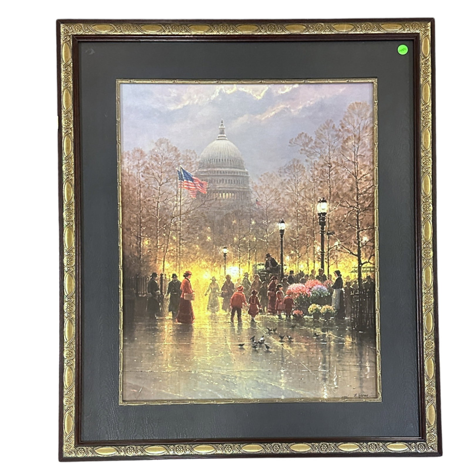 LARGE G. HARVEY DREAMS OF A NATION LIMITED EDITION: Large G. Harvey (Gerald Harvey Jones, 1933-2017) Limited Edition "Dreams of a Nation". #2450/4500. Turn of the Century Scene in Washington DC with the Capital Building in the background. Professionall