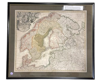 ANTIQUE MAP OF SCANDINAVIA JOHANN BAPTIST HOMANN