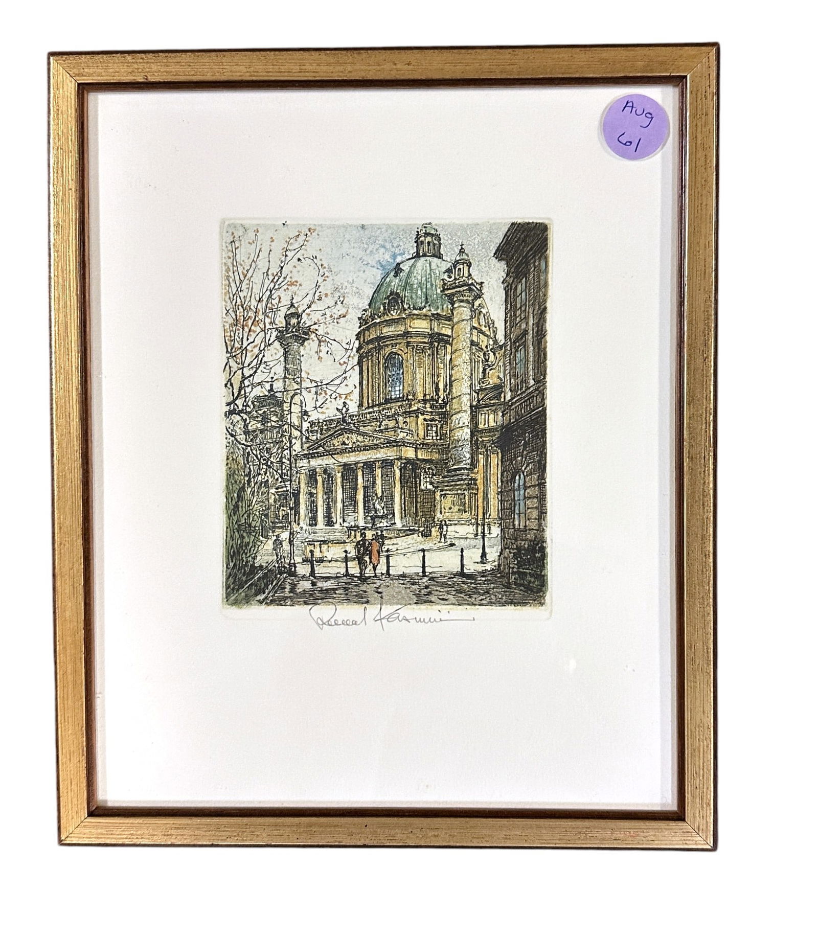 ROBERT KASIMIR ETCHING ST CHARLES CHURCH VIENNA (1 of 4)