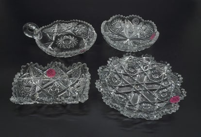 4 PC AMERICAN BRILLIANT GLASS
