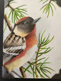 ORIGINAL ERIC J DULL WATERCOLOR SPRING BAY BREASTED