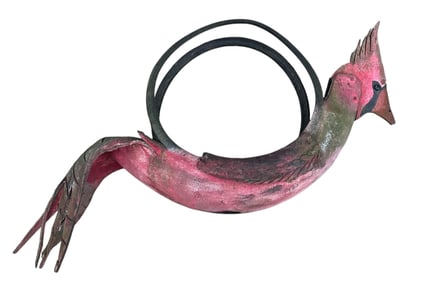 FOLK ART CARDINAL UPCYCLED TIRE PLANTER