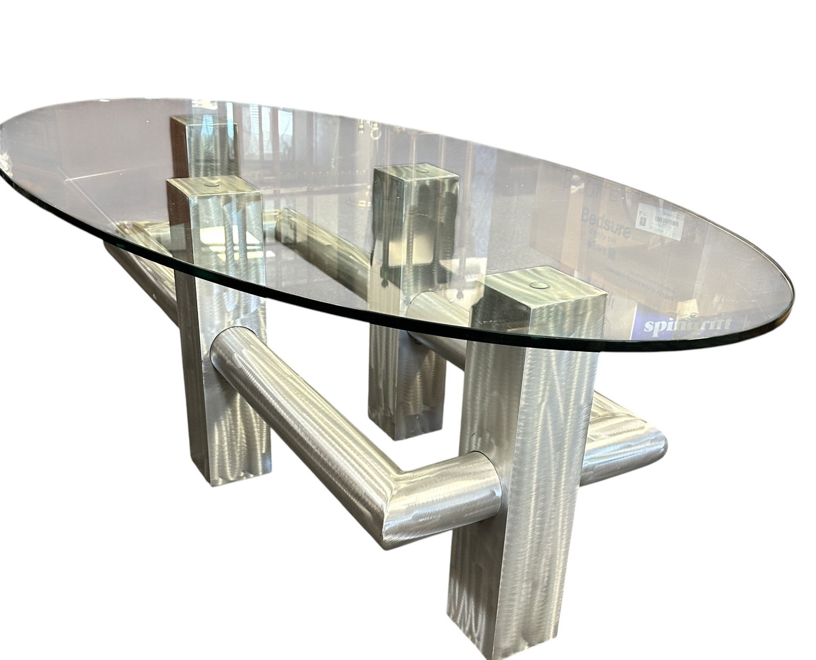 MCM CITYSCAPE STYLE BRUSHED ALUMINUM COCKTAIL / COFFEE TABLE (1 of 4)