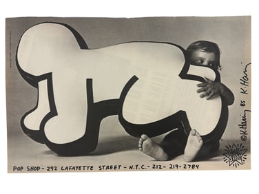 KEITH HARING (1958-1990) SIGNED 1985 POP SHOP