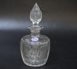 RARE HAWKES CUT & ENGRAVED COLOGNE BOTTLE