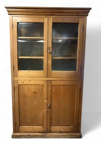 ANTIQUE TALL 19TH C PINE CABINET