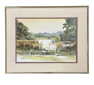 EDWINA SMITH LASHBROOK LOWCOUNTRY MARSH WATERCOLOR