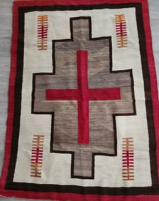 1920s NAVAJO BLANKET OR RUG HAND WOVEN WOOL