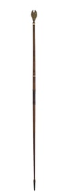 ANTIQUE PROCESSIONAL STAFF BURL WITH GILT FLAME