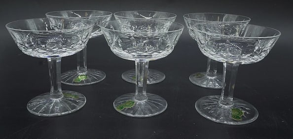 6 WATERFORD LISMORE CHAMPAGNE GLASSES IN BOX
