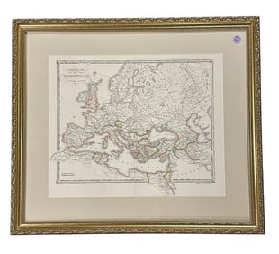 HISTORIC MAP OF THE ROMAN EMPIRE FRAMED