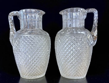 PAIR AMERICAN BRILLIANT J HOARE WATER PITCHERS