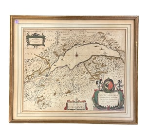 ANTIQUE LACUS LEMANNI MAP JACOBO COVLARTIO GENEVENSI