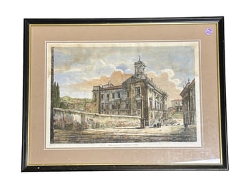 LUIGI ROSSINI (1790-1857) CAMPIDOGLIO ROME ENGRAVING