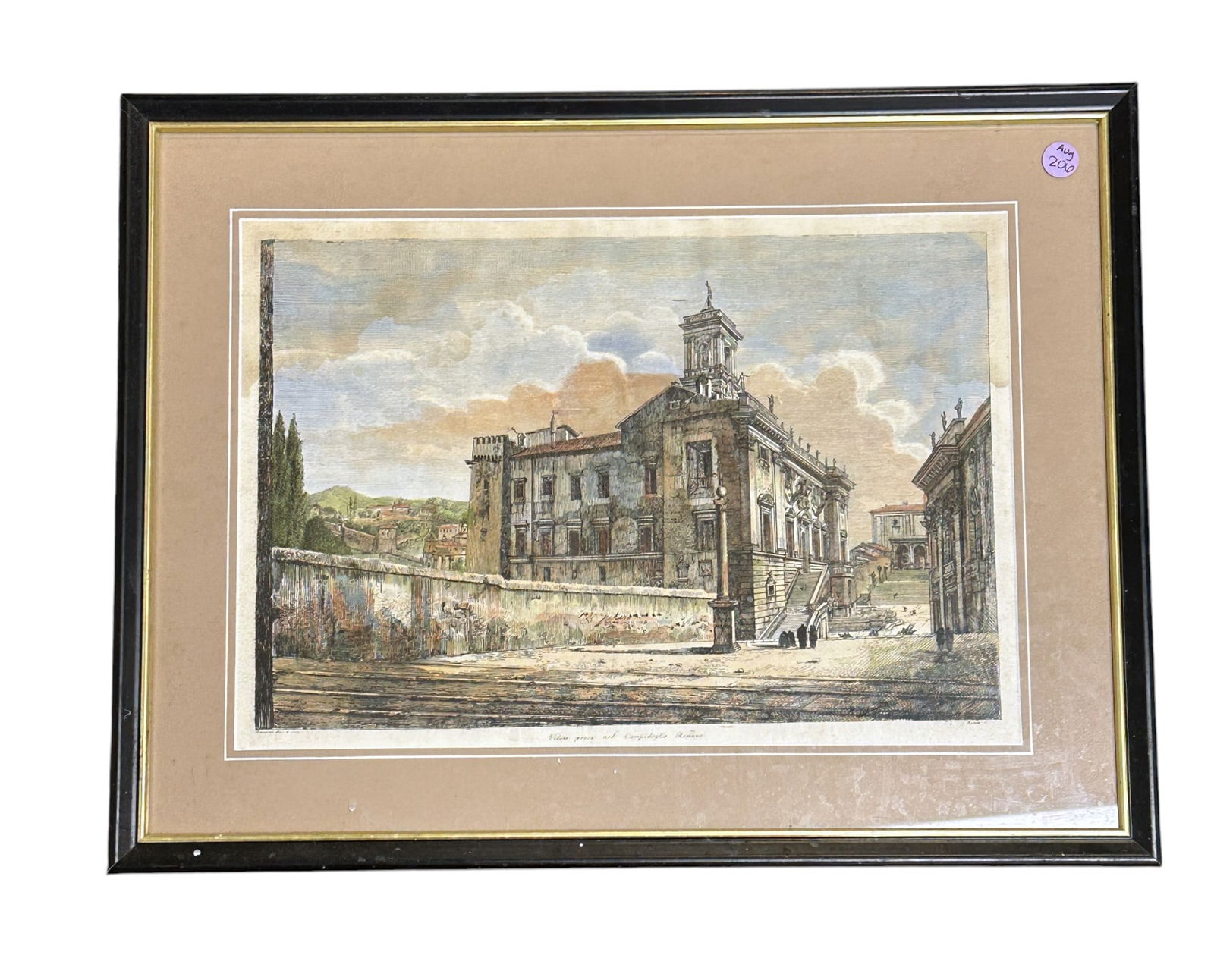 LUIGI ROSSINI (1790-1857) CAMPIDOGLIO ROME ENGRAVING (1 of 3)