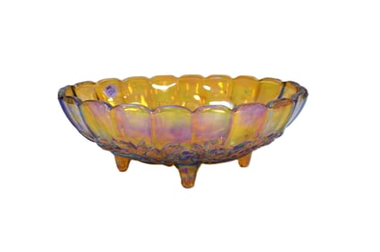CARNIVAL GLASS FOOTED DISH