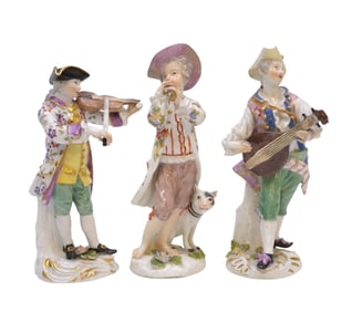 ANTIQUE MEISSEN MUSICAL TRIO FIGURINES