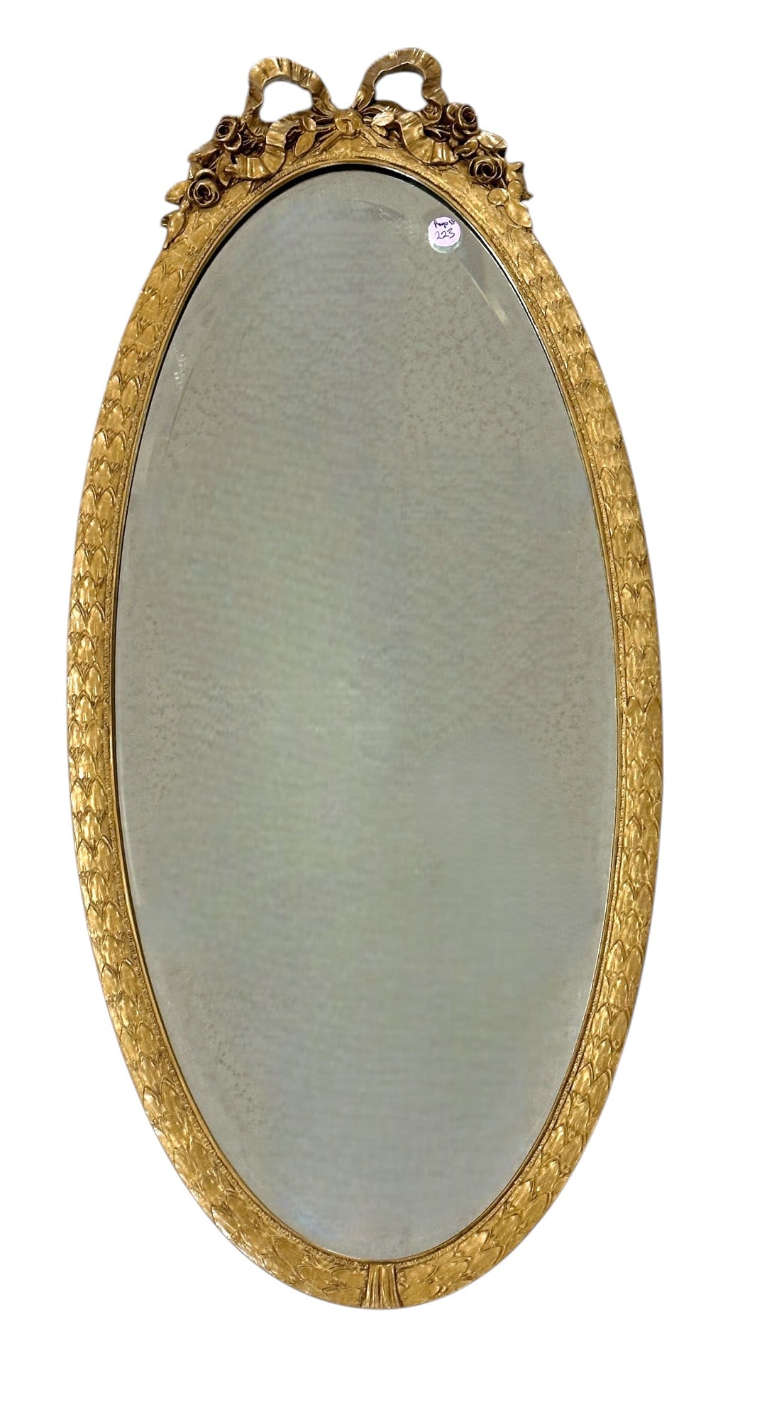 OVAL CARVED GILT BEVELED MIRROR (1 of 4)