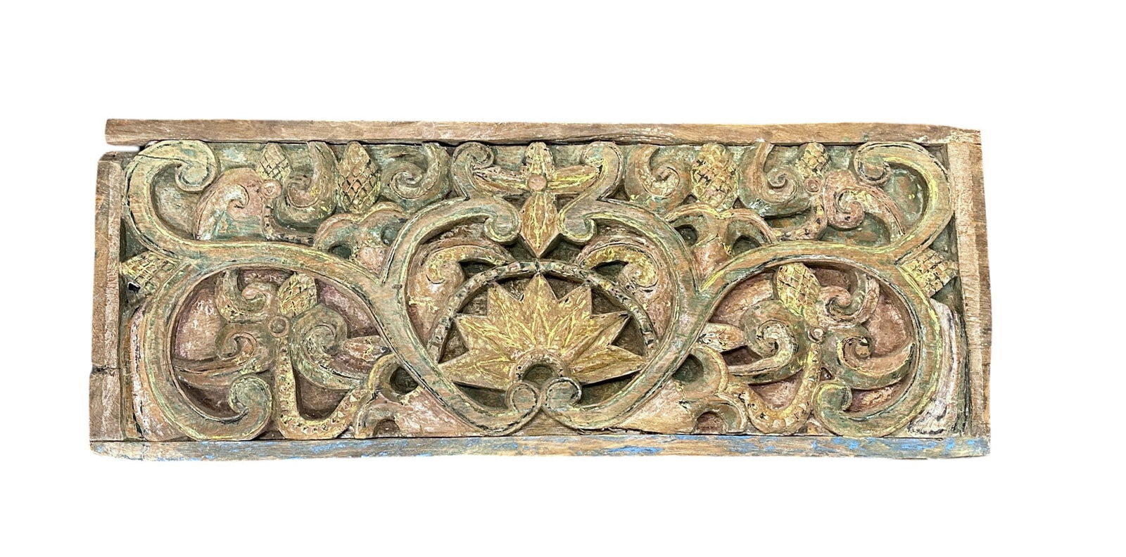 ANTIQUE HAND CARVED WOOD PANEL JAVA (1 of 5)
