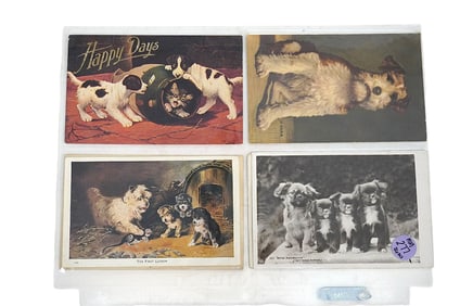 36 ANTIQUE DOG THEMED POSTCARDS