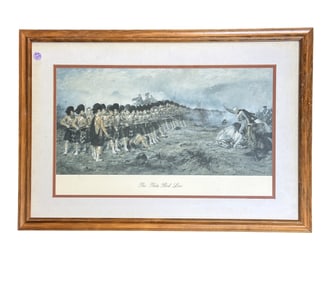 ANTIQUE PRINT THE THIN RED LINE ROBERT GIBB