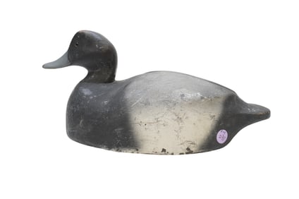 VINTAGE WOOD BLUEBILL DECOY GLASS EYES