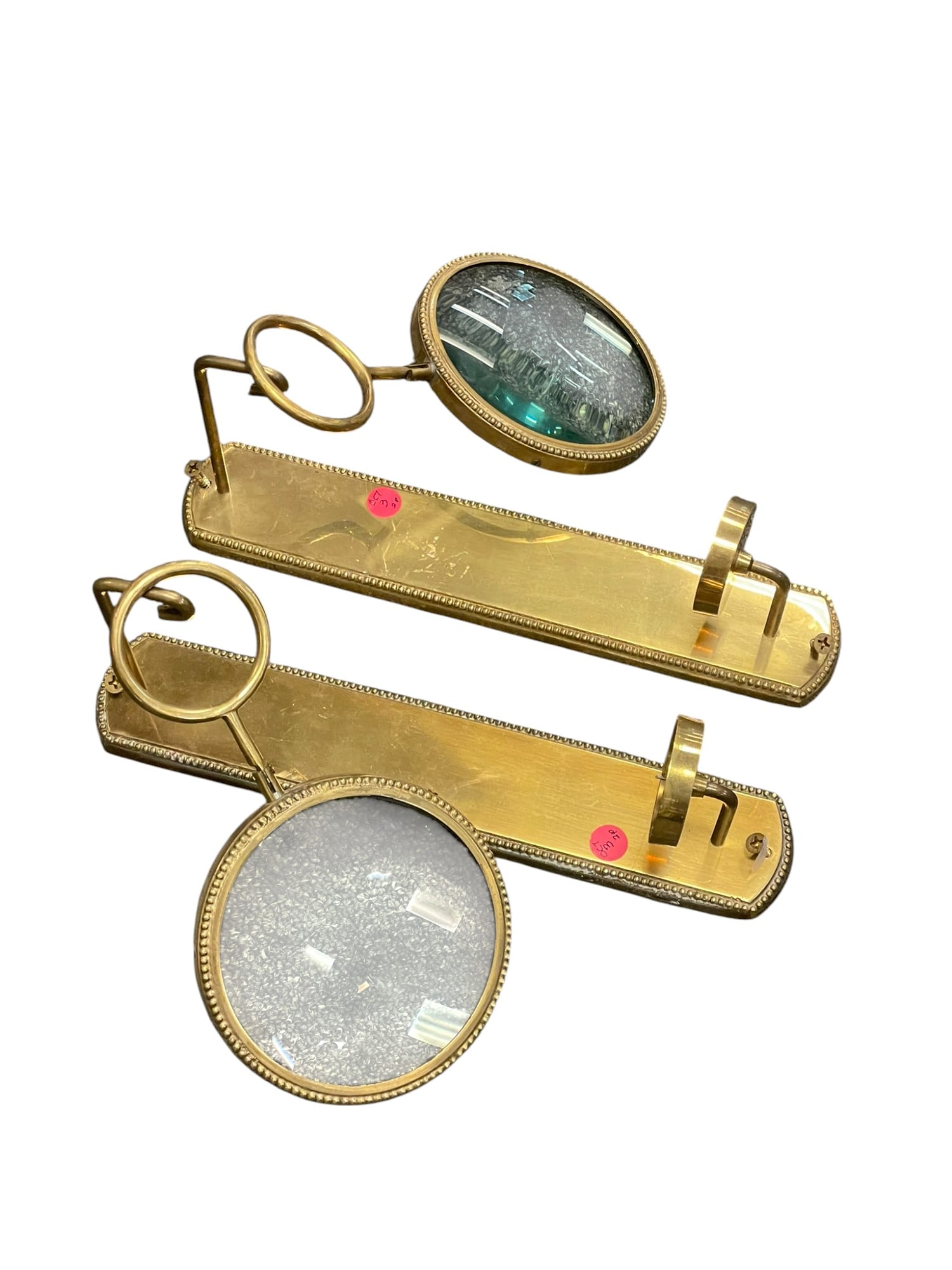 PAIR SOLID BRASS MAGNIFYING WALL CANDLES (1 of 5)