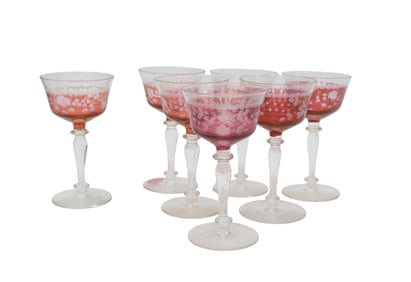 7 VINTAGE GLASTONBURY CHAMPAGNES RUBY FLASH