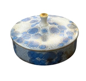 VINTAGE JAPANESE KUTANI CHRYSANTHEMUM LIDDED BOWL
