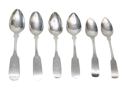 6 SOUTH CAROLINA COIN SILVER TEASPOONS