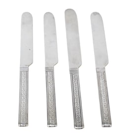 RARE SET OF 4 S. KIRK COIN SILVER FRUIT KNIVES