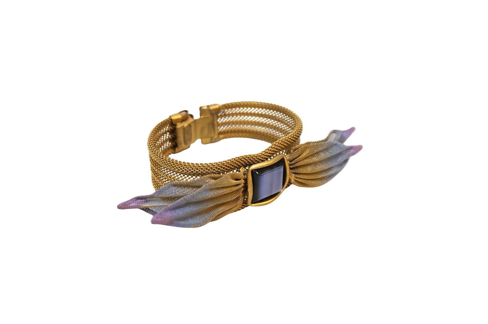 SARAH CAVENDER COPPER BOW METAL MESH BRACELET (1 of 4)