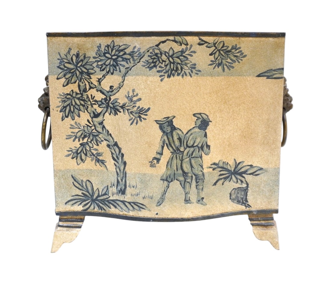 JEANNE REED HAND PAINTED METAL JARDINIERE / PLANTER (1 of 5)