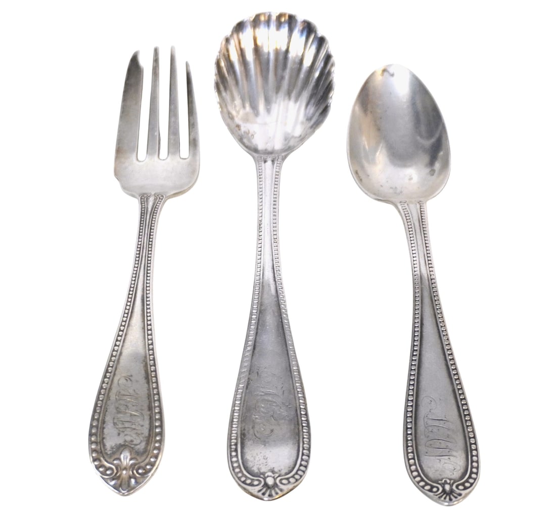 3 PIECE SOUTHERN COIN SILVER BEAD PATTERN (1 of 6)