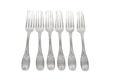 6 CHARLESTON SC COIN SILVER FORKS 1846