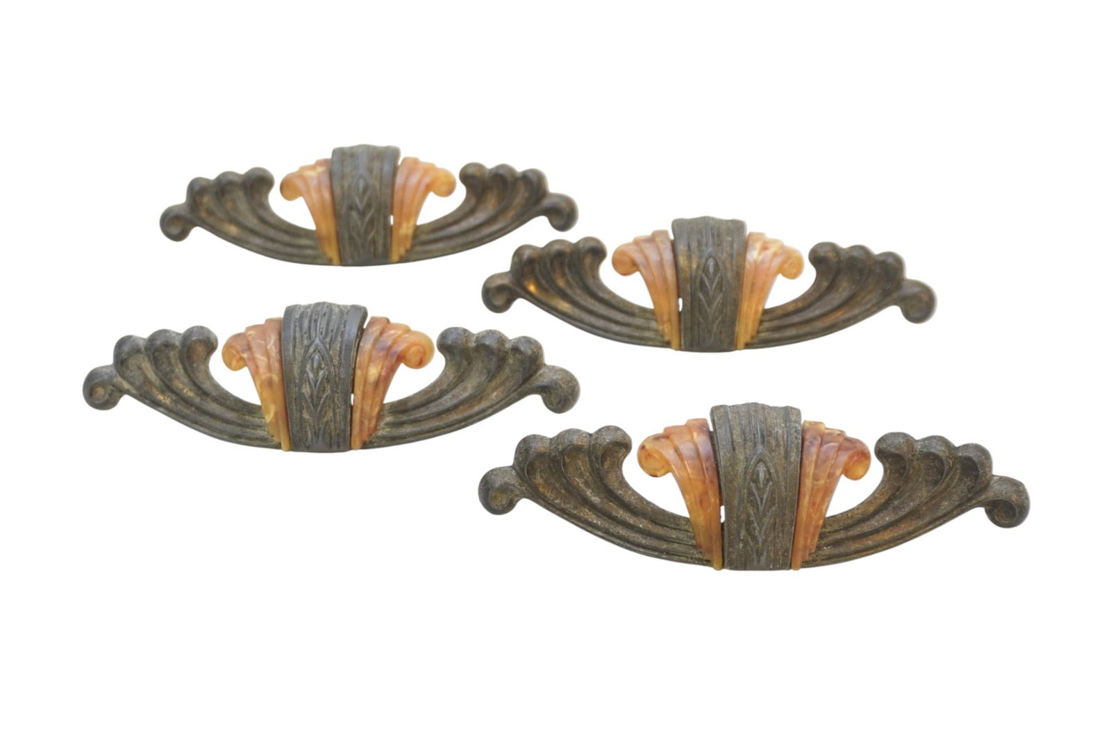 4 ORIGINAL ART DECO BAKELITE WATERFALL PULLS (1 of 3)