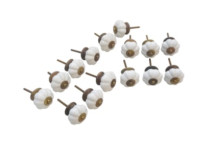15 VINTAGE WHITE PORCELAIN PULLS