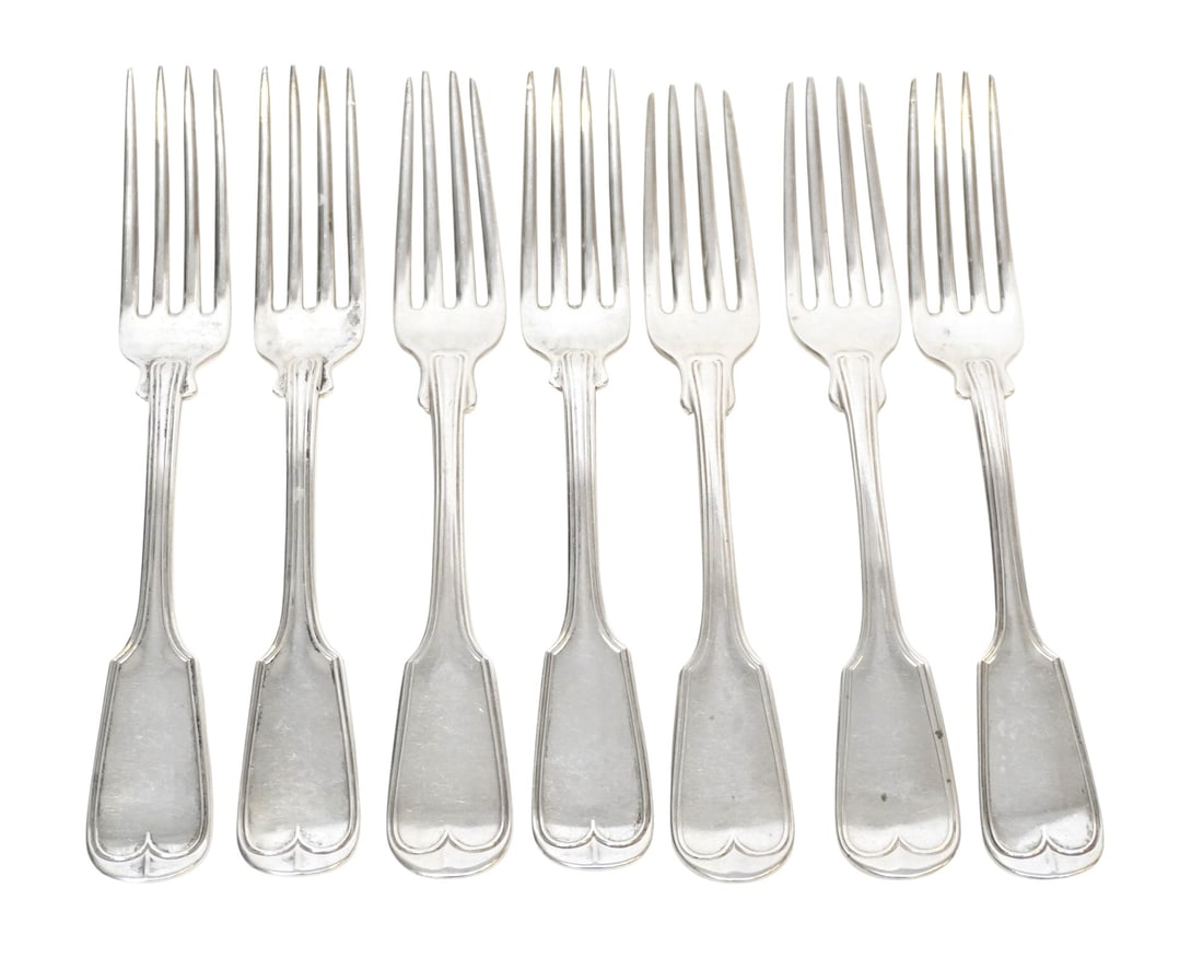 7 CHARLESTON SC COIN SILVER FIDDLE THREAD FORKS (1 of 4)