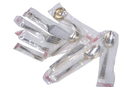 9 STERLING SILVER SERVING PIECES NEW CLASSIC ROSE