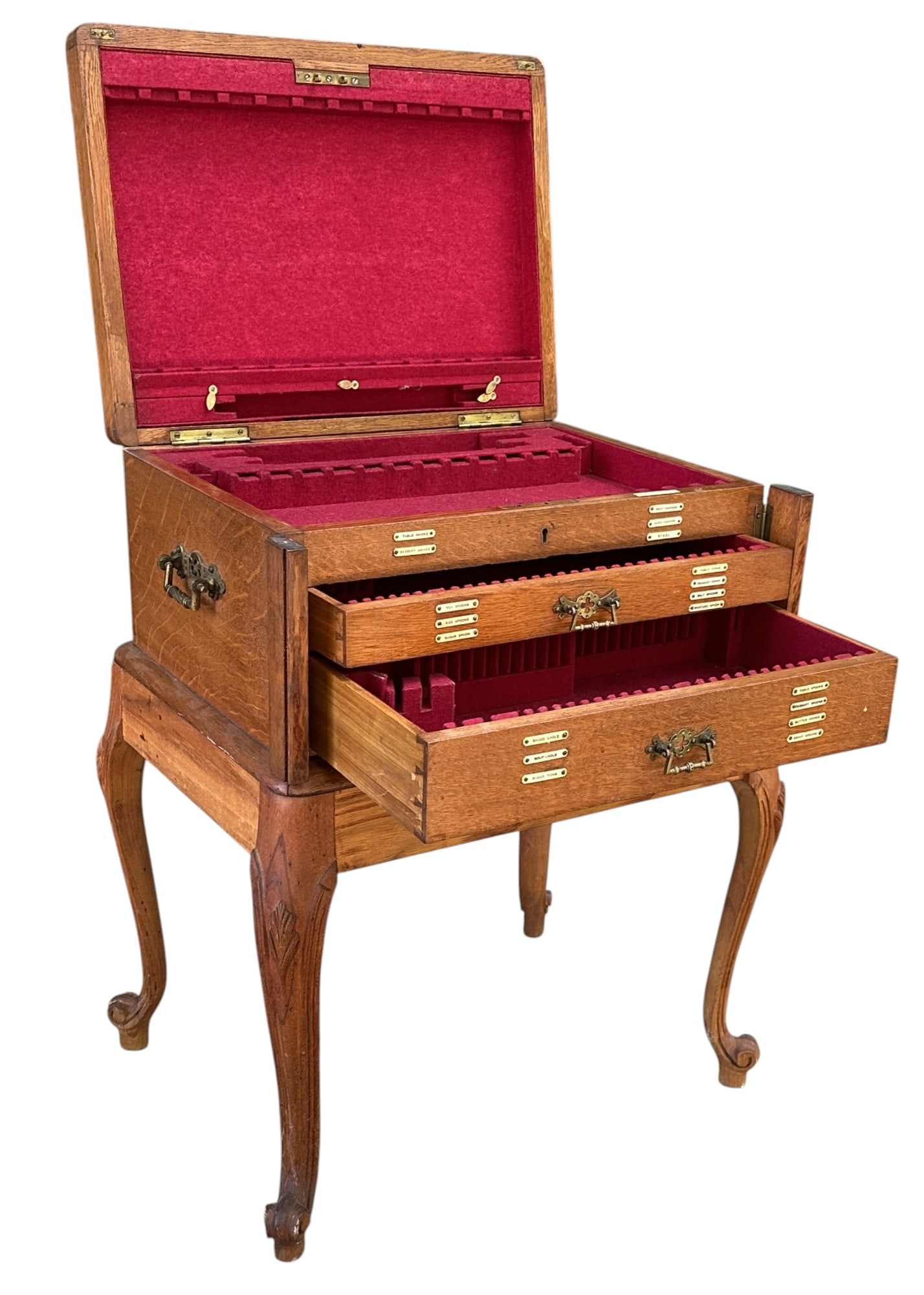 19TH C OAK SILVER SILVER CHEST ON STAND GLASGOW