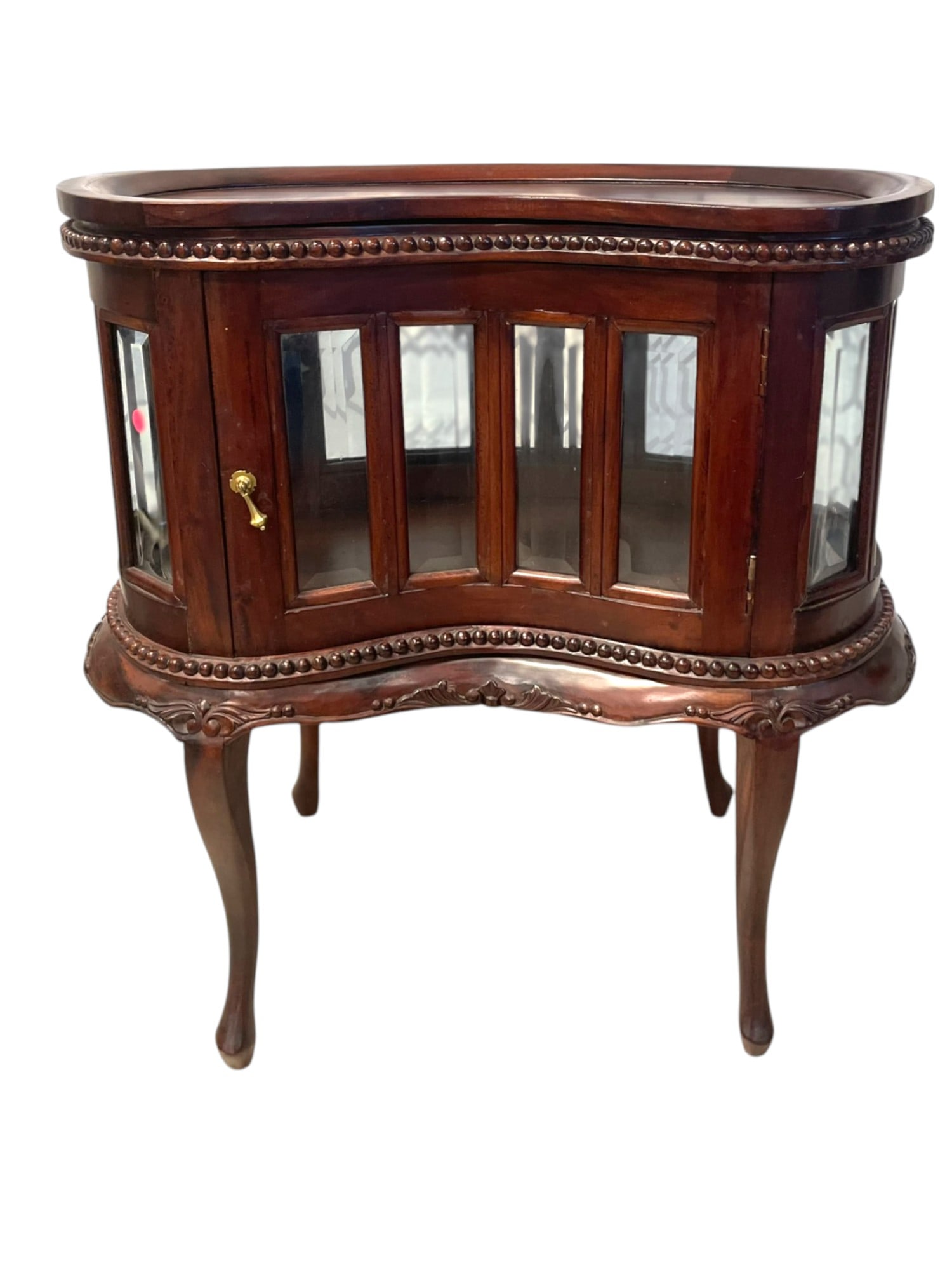 MID CENTURY KIDNEY SHAPED DRY BAR CABINET (1 of 7)