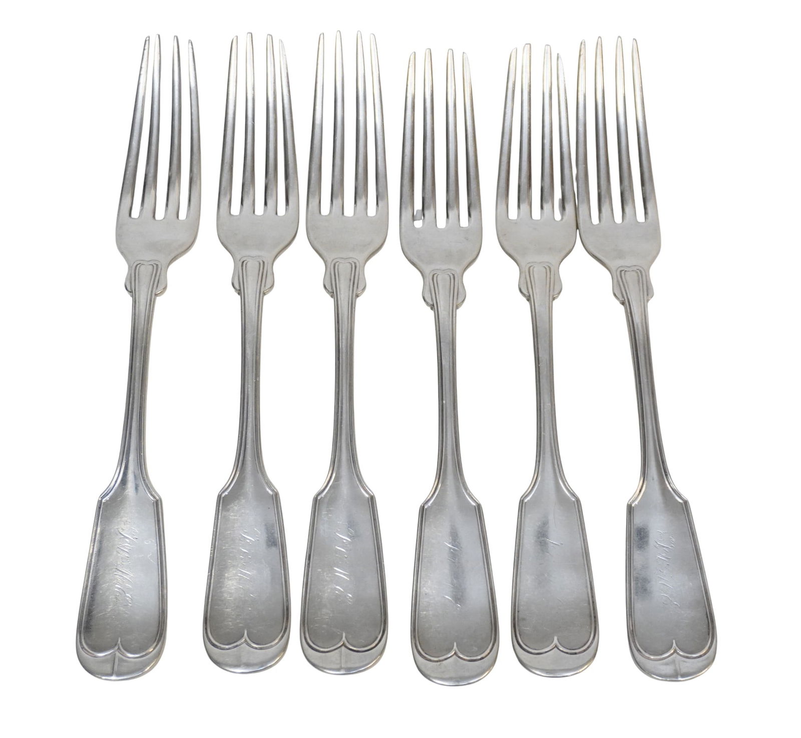 6 CHARLESTON SC COIN SILVER DINNER FORKS (1 of 3)
