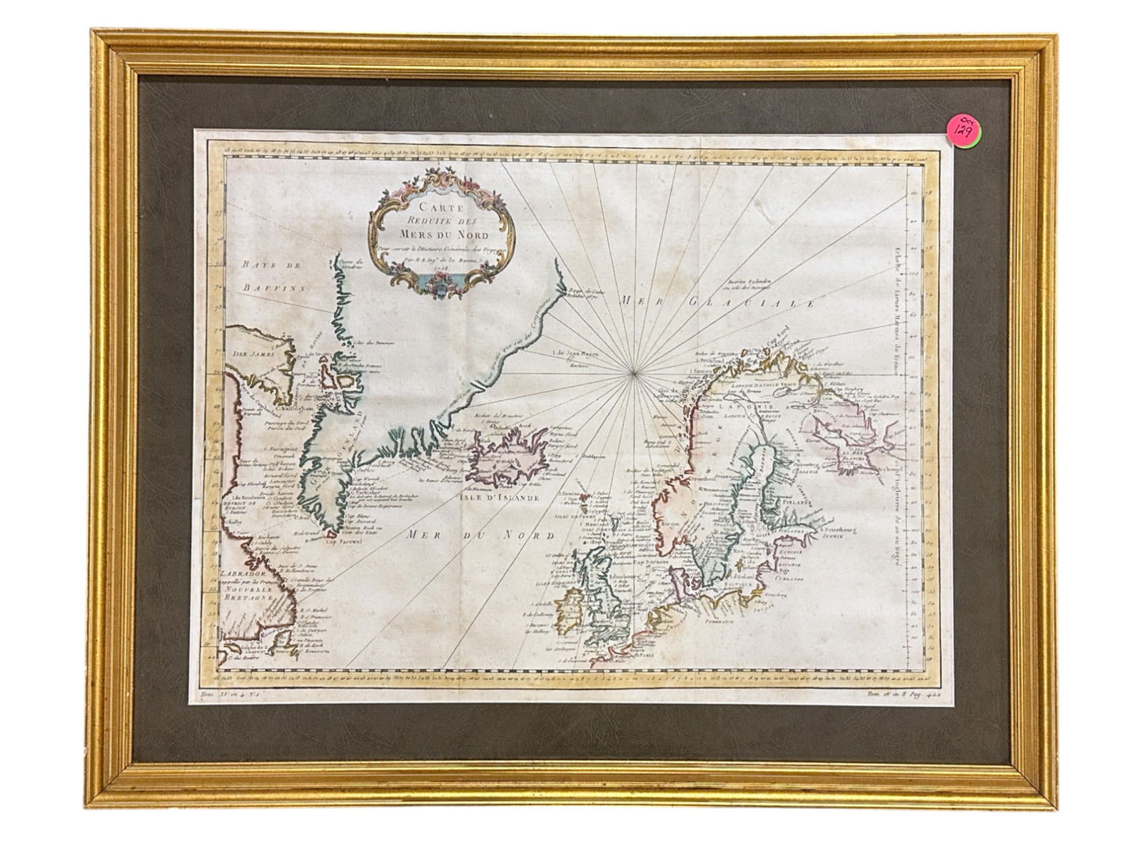 ANTIQUE NORTH SEA CHART MAP BELLIN 1758 (1 of 5)